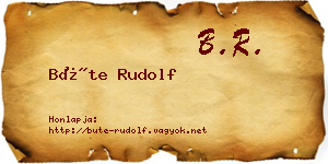Büte Rudolf névjegykártya